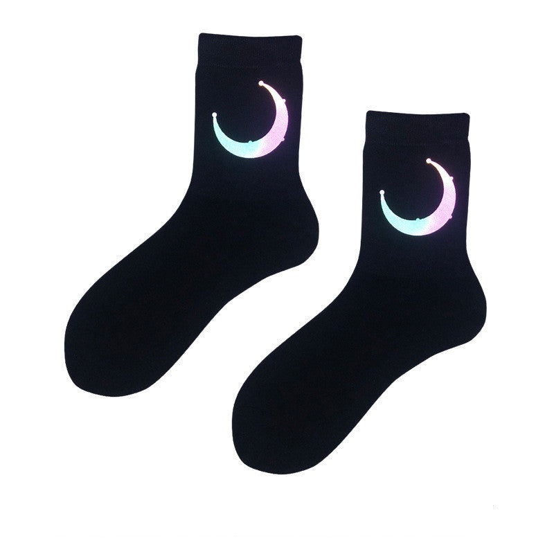 All Match Couple Socks Long Tube Reflective