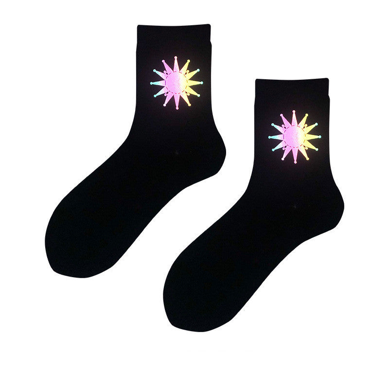 All Match Couple Socks Long Tube Reflective