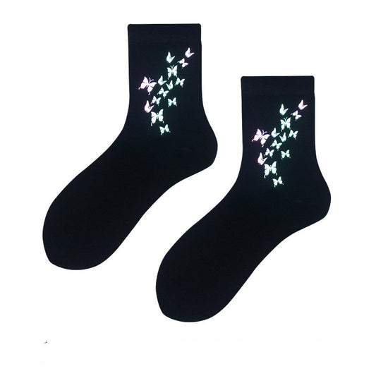 All Match Couple Socks Long Tube Reflective