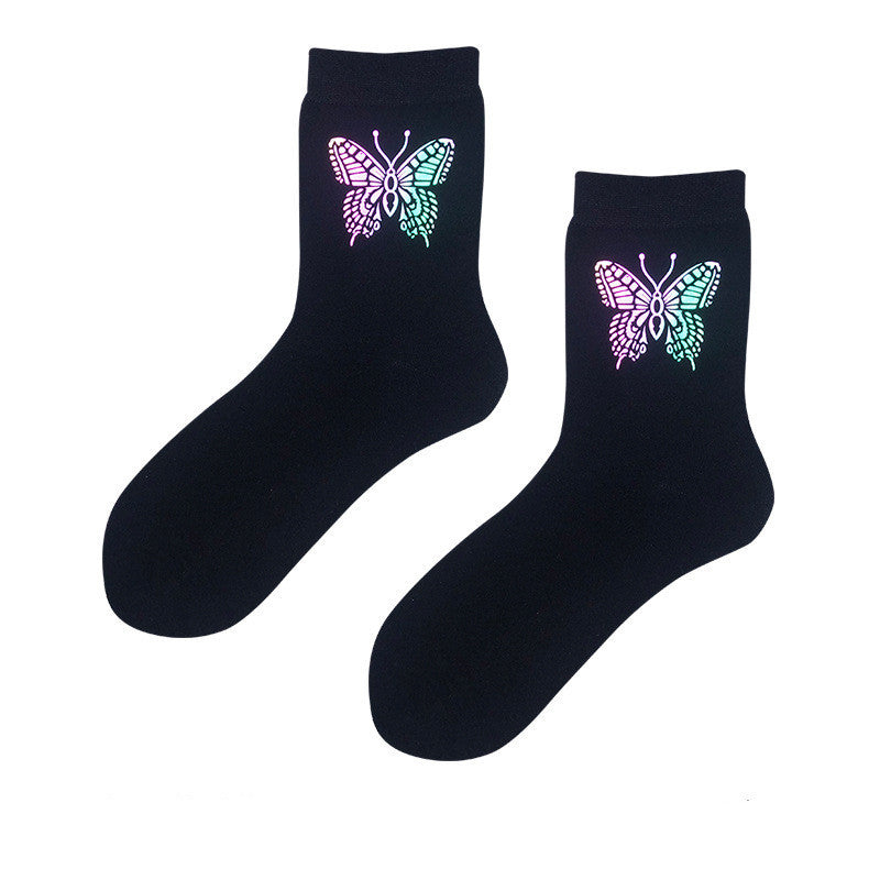 All Match Couple Socks Long Tube Reflective